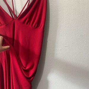 Long red dress